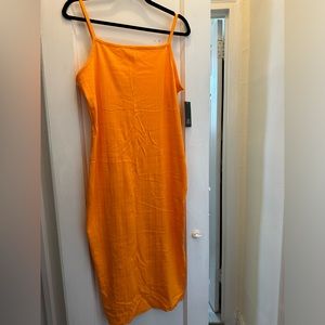 Orange midi dress